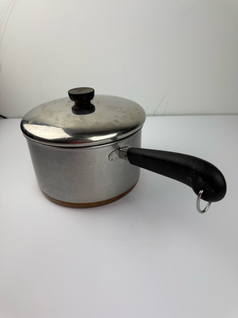 Revere Ware 4 Qt 93 Saucepan Copper Clad Bottom Stainless Steel Pot with Lid USA